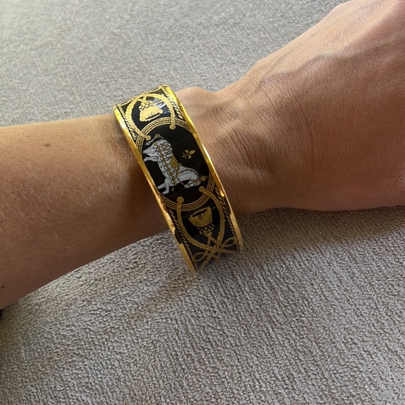 Hermes bangle bracelet with horse black & gold - Picture 8 of 8